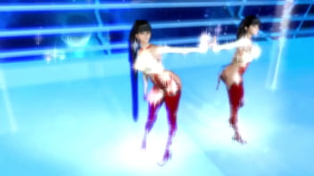 Athletic horny eve in debauched outfit dancing solo in front of mirror