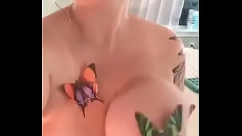 Girl plays with big titties