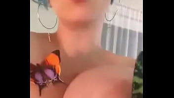 Girl plays with big titties