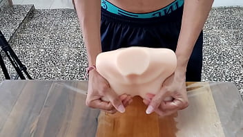 Inexperienced young man wanting to try his sex toy