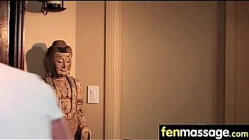 Massage girl sucks the tip for a tip 24