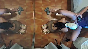 Preview milf in pantyhose and high heels gives a blowjob on her knees with cum swallowing