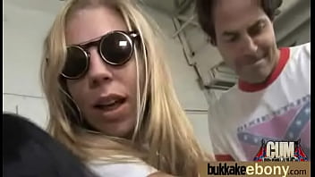 Hot ebony chick love gangbang interracial 5