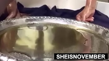 Large Chested Hottie Msnovember Poking Out Her Young Vagina And Popping Her Black With Huge Sagging Natural Boobs While Bare Assed On Sheisnovember thumbnail