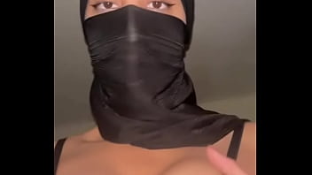 Solo arab girl in hijab grabs her muslim tits • slutty titties show for you