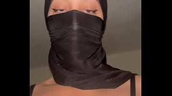 Solo arab girl in hijab grabs her muslim tits • slutty titties show for you