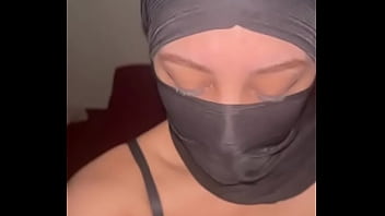 Solo arab girl in hijab grabs her muslim tits • slutty titties show for you