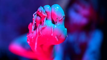 Sexy feet crushing cup noodles