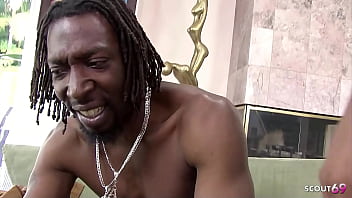 Small tits black teen with curly purple hair and perfect oiled ass get hard fucked by black monster cock