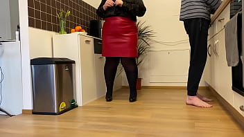 Busty mother in law takes warm cum from behind