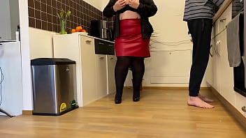 Busty mother in law takes warm cum from behind