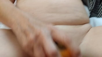 Naughty girl veggie fucking