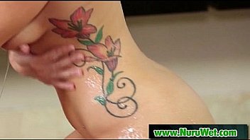 Japanese busty masseuse gives nuru gel massage 10