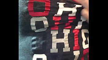 Playing with my tits after a stressful football game