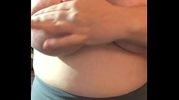 Playing with my tits after a stressful football game