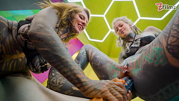 Split tongue lesbians tattooed toy play anal and atm adventures