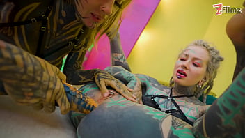 Split tongue lesbians tattooed toy play anal and atm adventures