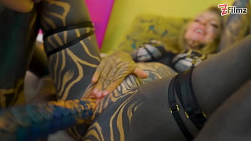 Split tongue lesbians tattooed toy play anal and atm adventures