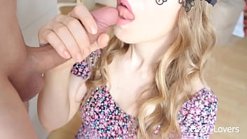 Sloppy blowjob with messy cumshot from my pretty roommate hawk tuah