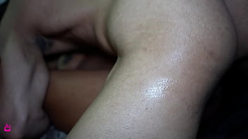 Ebony beauty takes a big white cock and enjoys every second of it