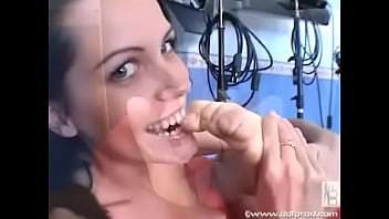 Gymnast nibbles on her toes