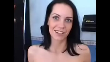 Gymnast nibbles on her toes