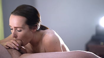 Amateur brunette girlfriend swallows his cum