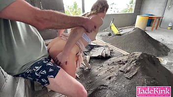 Pov big ass slut doggystyle pussy pounding in a construction site