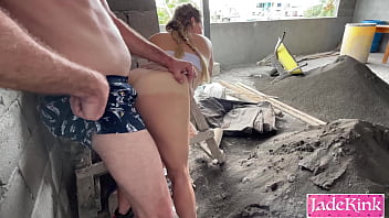 Pov big ass slut doggystyle pussy pounding in a construction site