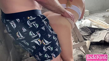 Pov big ass slut doggystyle pussy pounding in a construction site