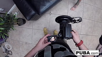 Hot spinner gets banged hard