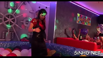 Appealing sweethearts are drilled senseless by hard male rods