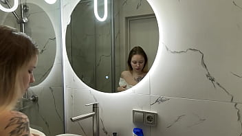 Caught masturbating with vibrator in shower – wet orgasm fun