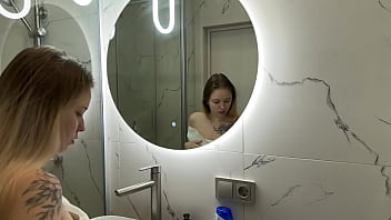 Caught masturbating with vibrator in shower – wet orgasm fun