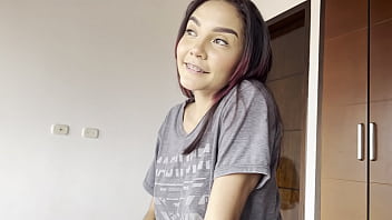 Skinny girl is fucked by her boyfriend's friend while he is away