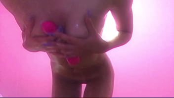 Roommate caresses pussy on webcam