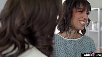 Female doctor and nurse pussy fisting a sexy ebony milf in the office