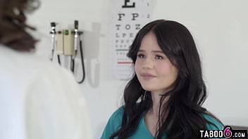 Female doctor and nurse pussy fisting a sexy ebony milf in the office