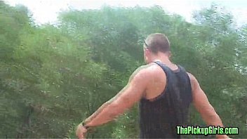 Brunette slut goes home with two guys