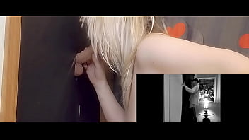 Sucking cock at gloryhole