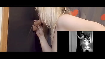 Sucking cock at gloryhole