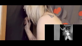 Sucking cock at gloryhole