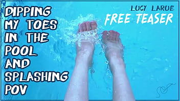 Dipping my toes in the pool and splashing pov Dipping my toes in the pool and splashing pov