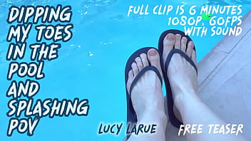 Dipping my toes in the pool and splashing pov