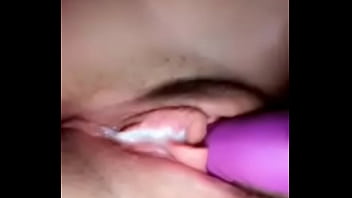 Purple vibrator makes s teen cum