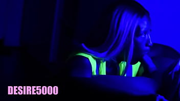 Black light blowjob while working on the clock at the ship yard