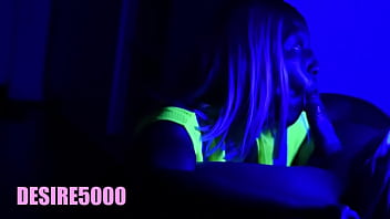 Black light blowjob while working on the clock at the ship yard