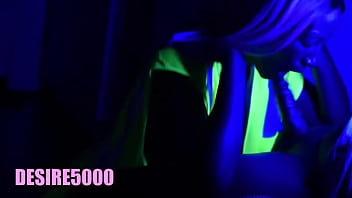 Black light blowjob while working on the clock at the ship yard