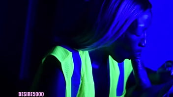 Black light blowjob while working on the clock at the ship yard