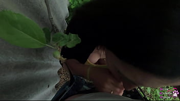 Neighbor's wife sucks me near the fence